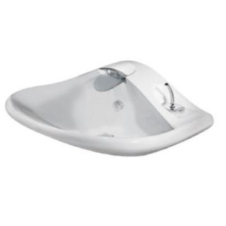 LaToscana Morgana Above Counter Ceramic White Bathroom Sink with Integrated Joystick Faucet in Chrome 73B0C01CRVREX