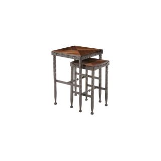 Stone County Ironworks Forest Hill Natural Black Metal Square End Table