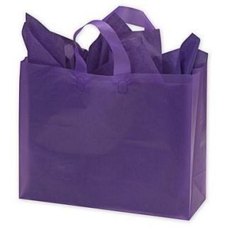 Polyethylene 12H x 16W x 6D High Density Shopper Bags, Grape, 250/Pack