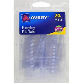 Avery Insertable Hanging File Folder Tabs 6727, 1/5 Cut, Clear, 20pk