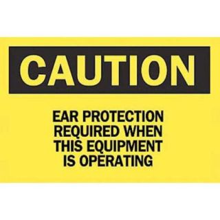 BRADY 84782 Caution Sign, 7 x 10In, BK/YEL, ENG, Text