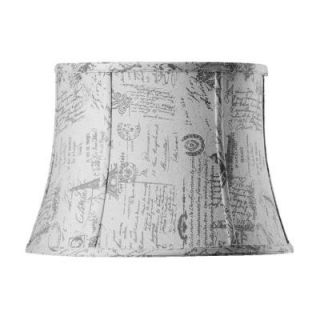 Home Decorators Collection Tapered Large 18 in. Diameter French Script Linen Drum Shades 1337110410