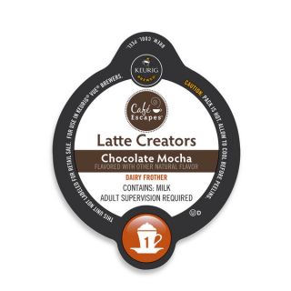 Cafe Escapes Latte Creator  Chocolate Mocha, K Cup Portion Pack for