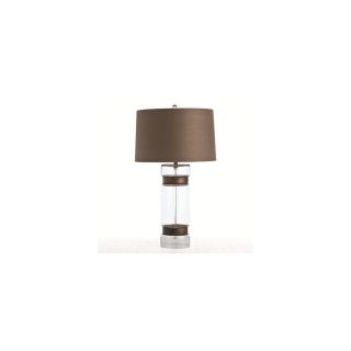 Arteriors Home 28 in Vintage Brass Table Lamp with Mushroom Brown Shade