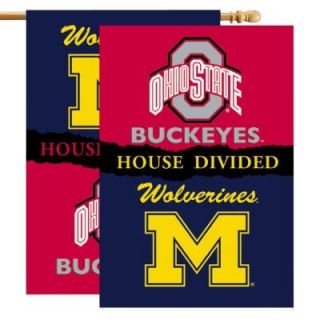 BSI Products NCAA 28 in. x 40 in. Michigan/Ohio State Rivalry House Divided Flag 96553