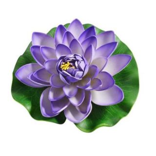 Aquarium 6" Dia Emulational Lotus Flower Floating Plant Purple Green