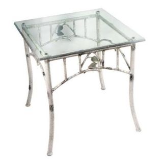 Whisper Creek Side Table (Glass, Hand Rubbed Pewter)