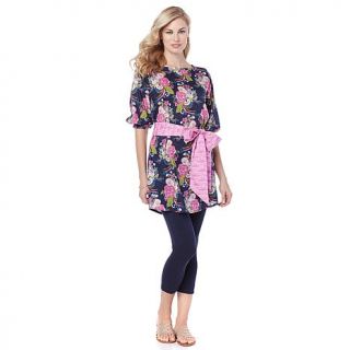 Lolly Wolly Doodle Printed Cotton Tunic with 2 Sashes   7719435