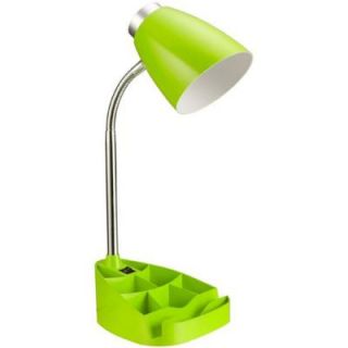 Limelights 17.25 in. Neon Green Gooseneck Organizer Desk Lamp with iPad Tablet Stand Book Holder LD1002 GRN