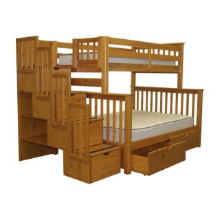 Bedz King Twin Over Full Bunk Bed with Drawer