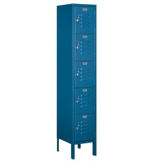 Salsbury Industries 65000 Series 12 in. W x 66 in. H x 12 in. D Five Tier Box Style Metal Locker Unassembled in Blue 65152BL U