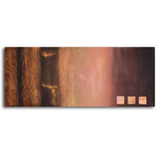 My Art Outlet Hand Painted Fade to Gold Oil Canvas Art