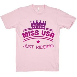 Light Pink Miss United States, Just Kidding Crewneck T Shirt (Size Large) NEW