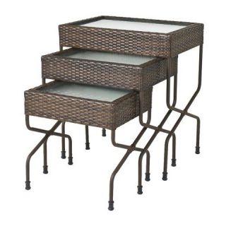 Rolston 3 Piece Wicker Patio Nested Table Set   Threshold™