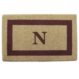 Creative Accents Single Picture Frame Brown 22 in. x 36 in. HeavyDuty Coir Monogrammed N Door Mat 02023N