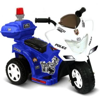 Kid Motorz Lil' Patrol 6 Volt Battery Powered Ride On, Blue and White