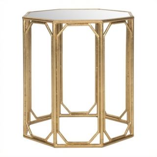 Safavieh Muriel Iron and Mirror Accent Table in Gold   FOX2536A
