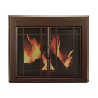 Pleasant Hearth 43 1/2" Burnished Bronze Glass Fireplace Door