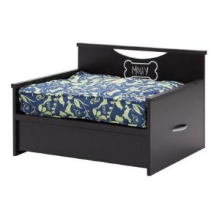 South Shore Furniture Step One Medium Dog Bed with Storage and Cushion Cover in Pure Black 3107185