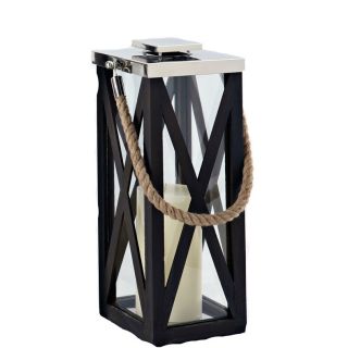 Driftwood Cross Wood Frame Lantern by Cambridge