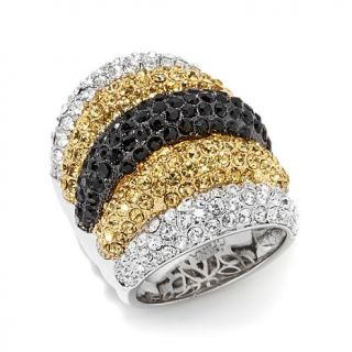 Joan Boyce "Black at Its Best" Tricolor Pavé Band Ring   7672669