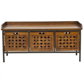 Safavieh Isaac Wooden Storage Bench   Honey Oak Finish   7301867
