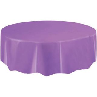 Round Plastic Purple Table Cover, 84"