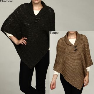 Eight Eight Eight Womens Foldover Ribbed Neck Poncho FINAL SALE