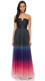 Halston Heritage Strapless Ombre Gown