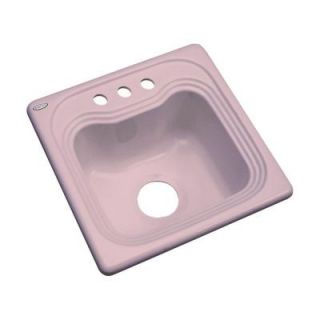 Thermocast Oxford Drop In Acrylic 16 in. 3 Hole Single Bowl Bar Sink in Wild Rose 19363