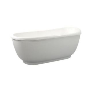 Aquatica Fido 5.48 ft. AquateX Double Ended Flatbottom Non Whirlpool Bathtub in White Fido Wht