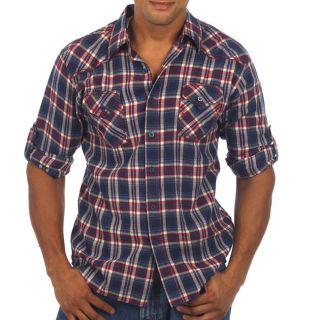 191 Unlimited Mens Blue Plaid Flannel Shirt  ™ Shopping