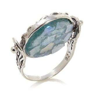 Noa Zuman Jewelry Designs Reversible Roman Glass Sterling Silver Flip Ring   7853315