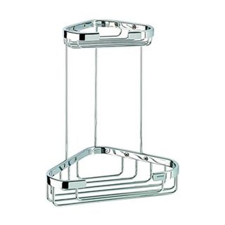 Nameeks 10.63 in H Screw Mount Solid Brass Small Double Corner Basket Hanging Shower Caddy