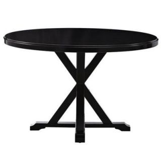 Home Decorators Collection Hamilton 48 in. Antique Black Round Pedestal Dining Table 1599900210