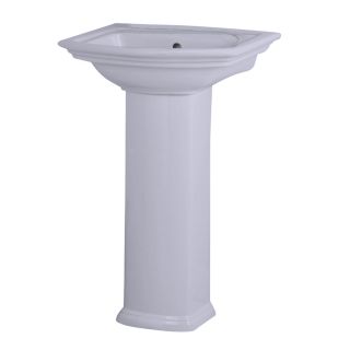 Barclay Washington 33.75 in H White Vitreous China Pedestal Sink