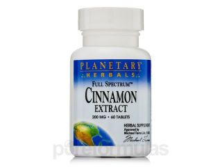 Planetary Herbals, Full Spectrum Cinnamon Extract 200 mg 60 Tablets