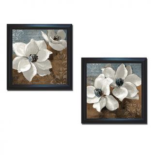 Lanie Loreth "White Magnolias" Framed Canvas Art   Set of 2   7806017