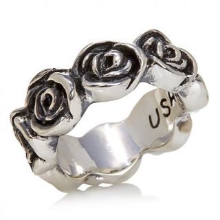 King Baby Jewelry Sterling Silver Rose Infinity Band Ring   7821614