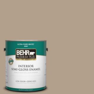 BEHR Premium Plus 1 gal. #PWL 85 Stepping Stones Zero VOC Semi Gloss Enamel Interior Paint 340001