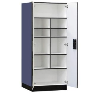 Salsbury Industries 3000 Series 32 in. W x 76 in. H x 24 in. D Standard Wood Designer Storage Cabinet Assembled in Blue 3074BLU