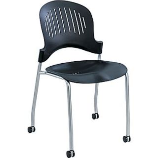 Safco  Zippi Plastic Stack Chair, 33 1/2H x 18 3/4W x 21 1/2D, Black