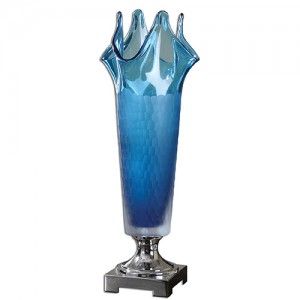 Uttermost 19841 Hydra Blue Glass Vase