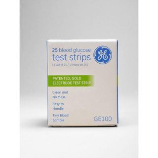 GE GE100 Blood Glucose Test Strips, 25 count