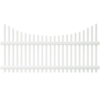 Veranda Chatham 4 ft. H x 8 ft. W Scalloped Top Spaced Picket Vinyl Fence Panel   Unassembled 128005