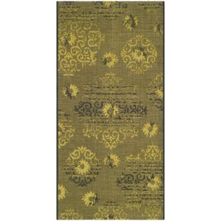 Safavieh Palazzo Black/Green Over Dyed Polypropylene/Chenille Area Rug