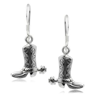 Journee Collection Sterling Silver Boots Dangle Earrings   16932239