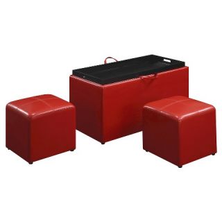 Designs4Comfort Red Sheridan Storage Ottoman