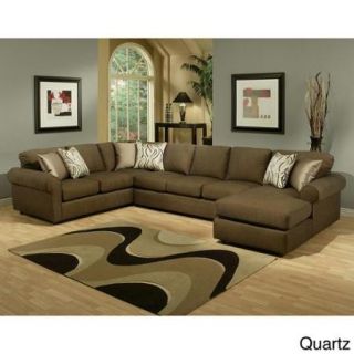 Furniture of America Keaton Chenille Sectional Sofa Quartz
