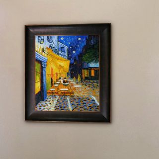 Tori Home Cafe Terrace at Night by Van Gogh Framed Original Painting